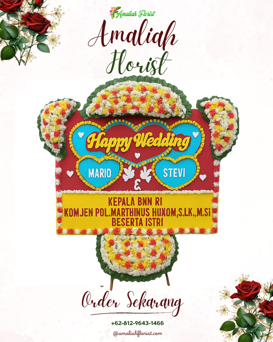 Papan Bunga Pernikahan Palang